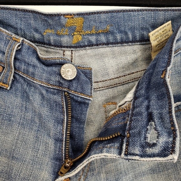7 FAM | Distressed Denim Bootcut Jeans - Size 27 - Picture 3 of 6